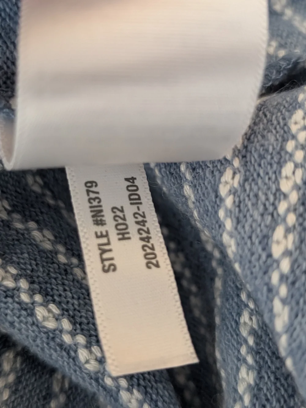 Madewell Puff Sleeve Mockneck Sweater Top XS Blue White Coastal Preppy Feminine